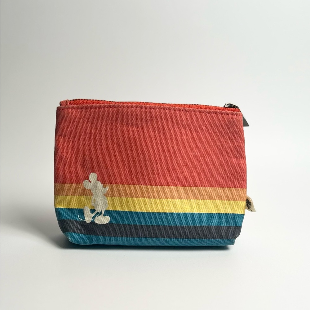 Disney Mickey Mouse Striped Pouch Case Rainbow